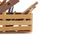 Artisan-Made Vintage 1:12 Miniature Dollhouse Crate of Dollhouse Building Tools & Accessories