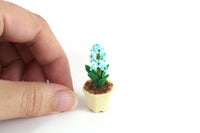 Artisan-Made Vintage 1:12 Miniature Dollhouse Blue Hydrangea Potted Plant