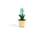 Artisan-Made Vintage 1:12 Miniature Dollhouse Blue Hydrangea Potted Plant