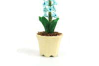 Artisan-Made Vintage 1:12 Miniature Dollhouse Blue Hydrangea Potted Plant