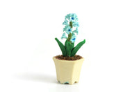 Artisan-Made Vintage 1:12 Miniature Dollhouse Blue Hydrangea Potted Plant