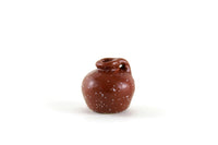 Artisan-Made Vintage 1:12 Miniature Dollhouse Brown Speckled Ceramic Jug