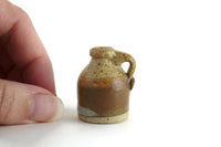 Artisan-Made Vintage 1:12 Miniature Dollhouse Large Light Brown Speckled Ceramic Jug