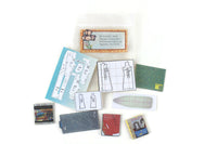 Artisan-Made Vintage 1:12 Miniature Dollhouse 9 Piece Sewing Supplies Set with Patterns, Books, Cutting Mat Boards by Carroll Meek