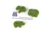 Artisan-Made Vintage 1:12 Miniature Dollhouse Animal-Shaped Topiaries