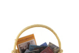 Artisan-Made Vintage 1:12 Miniature Dollhouse Craft Basket of Dollhouse Books & Magazines