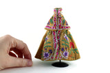 Artisan-Made Vintage 1:12 Miniature Dollhouse Embroidered Cloak on Dress Form