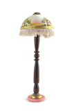 Artisan-Made Vintage 1:12 Miniature Dollhouse Floor Lamp with Hand-Painted Lampshade