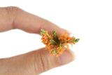 Artisan-Made Vintage 1:12 Miniature Dollhouse Orange Gladiola Flower Stems in Glass Pitcher