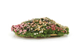 Artisan-Made Vintage 1:12 Miniature Dollhouse Flower Bed with Grass & Stones