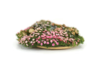 Artisan-Made Vintage 1:12 Miniature Dollhouse Flower Bed with Grass & Stones