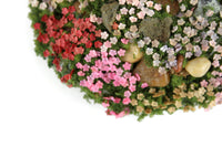 Artisan-Made Vintage 1:12 Miniature Dollhouse Flower Bed with Grass & Stones