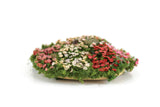 Artisan-Made Vintage 1:12 Miniature Dollhouse Flower Bed with Grass & Stones