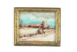 Artisan-Made Vintage 1:12 Miniature Dollhouse Landscape Watercolor Painting in Gold Frame & Signed by Artist