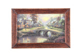 Artisan-Made 1:12 Miniature Dollhouse Framed Landscape Painting Signed by Artist