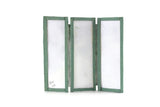 Artisan-Made Vintage 1:12 Miniature Dollhouse Green Folding Screen Room Divider with Floral Paintings Signed by Artist