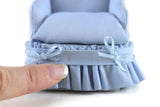 Artisan-Made Vintage 1:12 Miniature Dollhouse Light Blue Wingback Chair by Pitty Pat Miniatures
