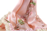Artisan-Made Vintage 1:12 Miniature Dollhouse Pink Dress in Progress on Dress Form