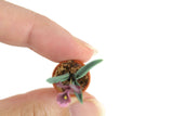 Artisan-Made Vintage 1:12 Miniature Dollhouse Purple Orchid Potted Plant