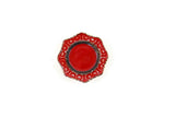 Artisan-Made Vintage 1:12 Miniature Dollhouse Red Porcelain Serving Tray Signed by Artist