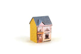 Artisan-Made Vintage 1:48 Quarter Scale Miniature Dollhouse Pink & Yellow Child's Dollhouse