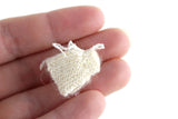 Artisan-Made Vintage 1:12 Miniature Dollhouse White Knit Baby Bonnet Hat