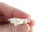 Artisan-Made Vintage 1:12 Miniature Dollhouse White Knit Baby Bonnet Hat
