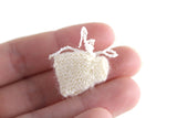 Artisan-Made Vintage 1:12 Miniature Dollhouse White Knit Baby Bonnet Hat