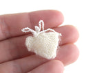 Artisan-Made Vintage 1:12 Miniature Dollhouse White Knit Baby Bonnet Hat