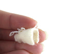 Artisan-Made Vintage 1:12 Miniature Dollhouse White Knit Baby Bonnet Hat