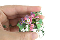 Artisan-Made Vintage 1:12 Miniature Dollhouse White Planter with Flowers & Ivy