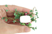 Artisan-Made Vintage 1:12 Miniature Dollhouse White Planter with Flowers & Ivy