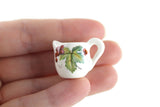 Artisan-Made Vintage 1:12 Miniature Dollhouse White Porcelain Pitcher with Grape & Leaf Design
