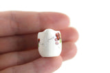 Artisan-Made Vintage 1:12 Miniature Dollhouse White Porcelain Pitcher with Grape & Leaf Design
