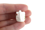 Artisan-Made Vintage 1:12 Miniature Dollhouse White Porcelain Pitcher with Grape & Leaf Design