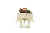 Artisan-Made Vintage 1:12 Miniature Dollhouse White Wheelbarrow with Gardening Accessories