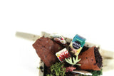 Artisan-Made Vintage 1:12 Miniature Dollhouse White Wheelbarrow with Gardening Accessories