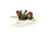 Artisan-Made Vintage 1:12 Miniature Dollhouse White Wheelbarrow with Gardening Accessories