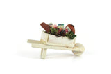 Artisan-Made Vintage 1:12 Miniature Dollhouse White Wheelbarrow with Gardening Accessories