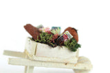 Artisan-Made Vintage 1:12 Miniature Dollhouse White Wheelbarrow with Gardening Accessories