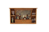 Artisan-Made Vintage 1:12 Miniature Dollhouse Wooden Wall-Mounted Bar Shelf with Mirror & Accessories