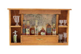 Artisan-Made Vintage 1:12 Miniature Dollhouse Wooden Wall-Mounted Bar Shelf with Mirror & Accessories