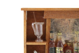 Artisan-Made Vintage 1:12 Miniature Dollhouse Wooden Wall-Mounted Bar Shelf with Mirror & Accessories