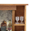 Artisan-Made Vintage 1:12 Miniature Dollhouse Wooden Wall-Mounted Bar Shelf with Mirror & Accessories