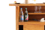 Artisan-Made Vintage 1:12 Miniature Dollhouse Wooden Liquor Cocktail Bar with Sink & Accessories