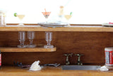 Artisan-Made Vintage 1:12 Miniature Dollhouse Wooden Liquor Cocktail Bar with Sink & Accessories