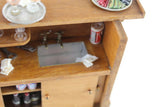 Artisan-Made Vintage 1:12 Miniature Dollhouse Wooden Liquor Cocktail Bar with Sink & Accessories
