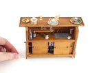 Artisan-Made Vintage 1:12 Miniature Dollhouse Wooden Liquor Cocktail Bar with Sink & Accessories