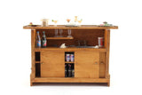 Artisan-Made Vintage 1:12 Miniature Dollhouse Wooden Liquor Cocktail Bar with Sink & Accessories