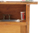 Artisan-Made Vintage 1:12 Miniature Dollhouse Wooden Liquor Cocktail Bar with Sink & Accessories